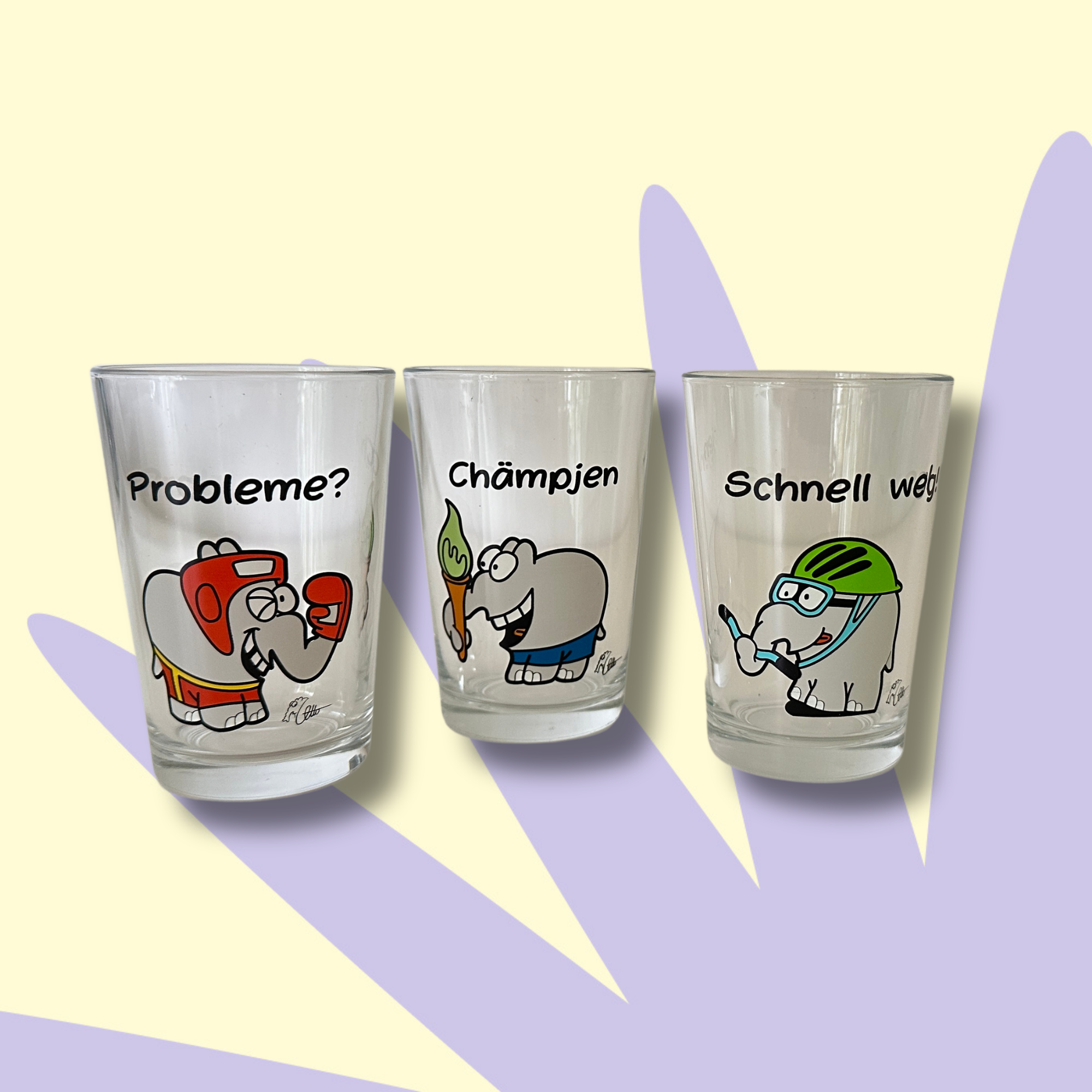 3-ER GLAS SET OTTIFANTEN Sportifanten KINDER-GLÄSERSET