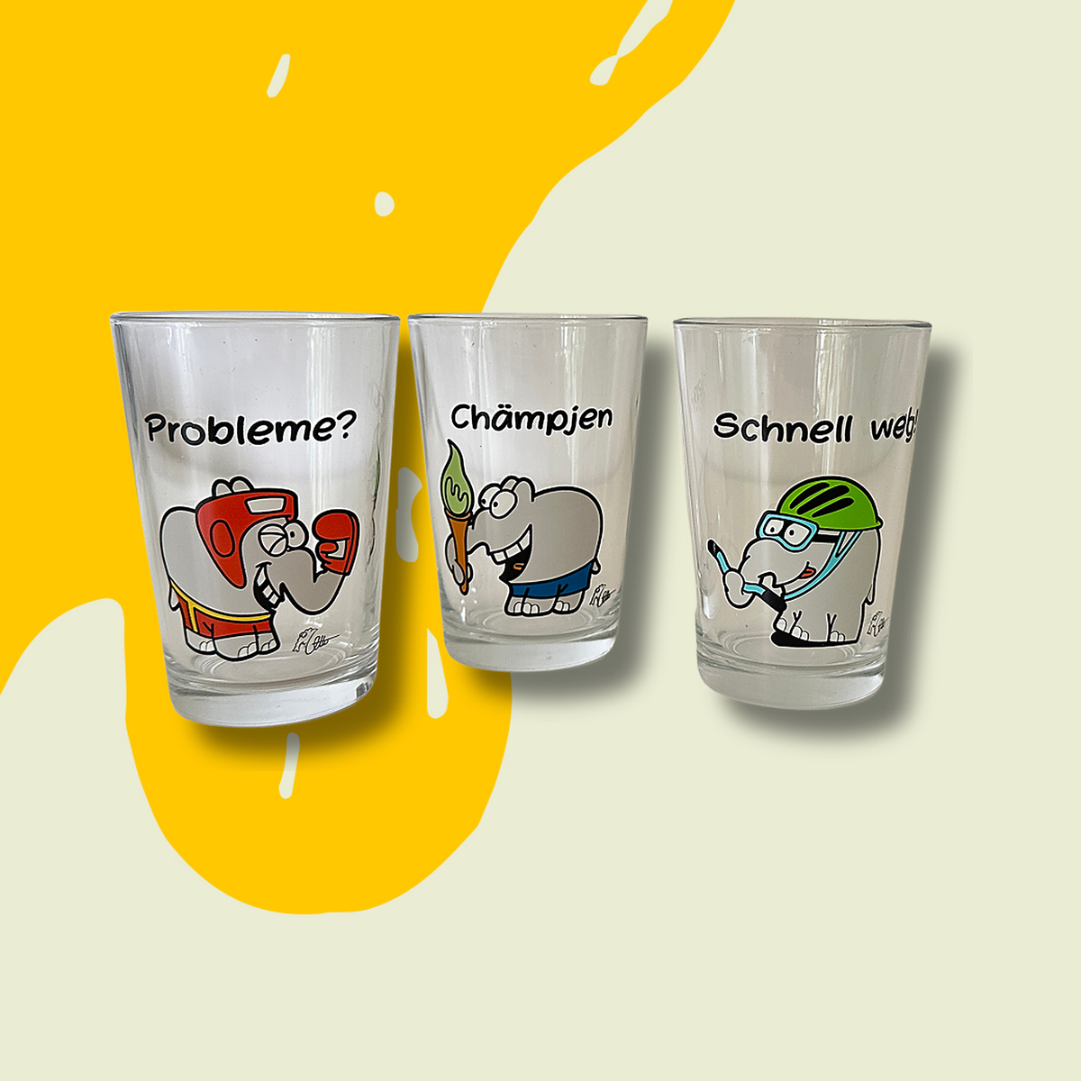 3-ER GLAS SET OTTIFANTEN Sportifanten KINDER-GLÄSERSET