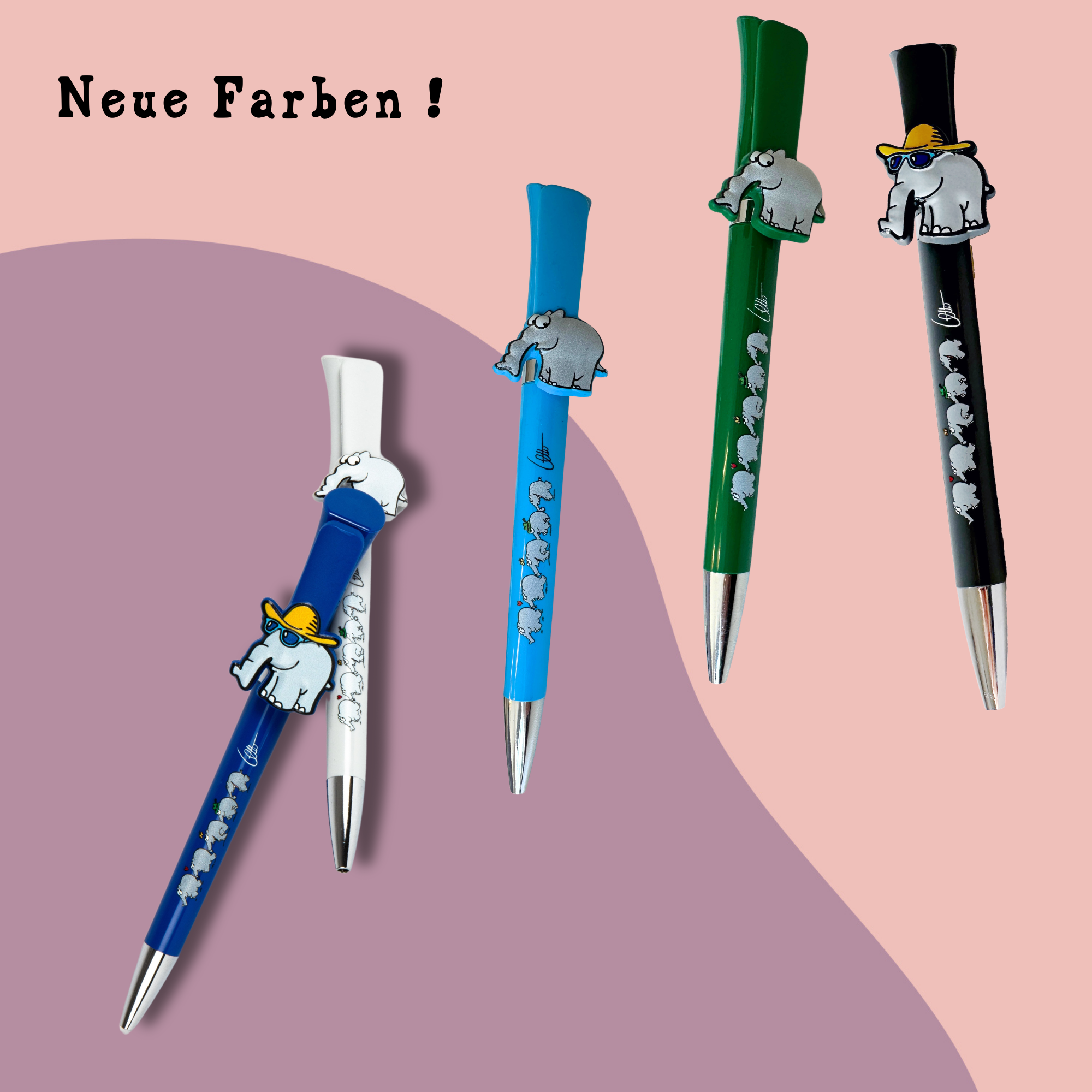 Jetzt in 2 neuen Farben: Kugelschreiber mit Ottifanten Applikation by Otto Waalkes