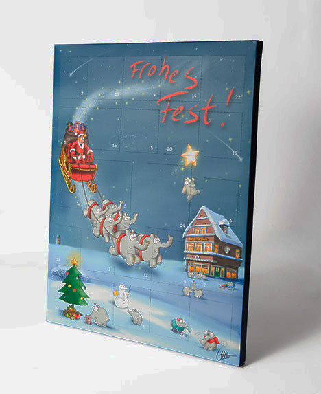 Ottifanten Premium-Adventskalender mit hochwertiger Vollmilchschokolade und Nougat-Happen