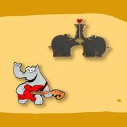 Pin Ottifant küssend und Rock n Roll Gitarre by Otto Waalkes