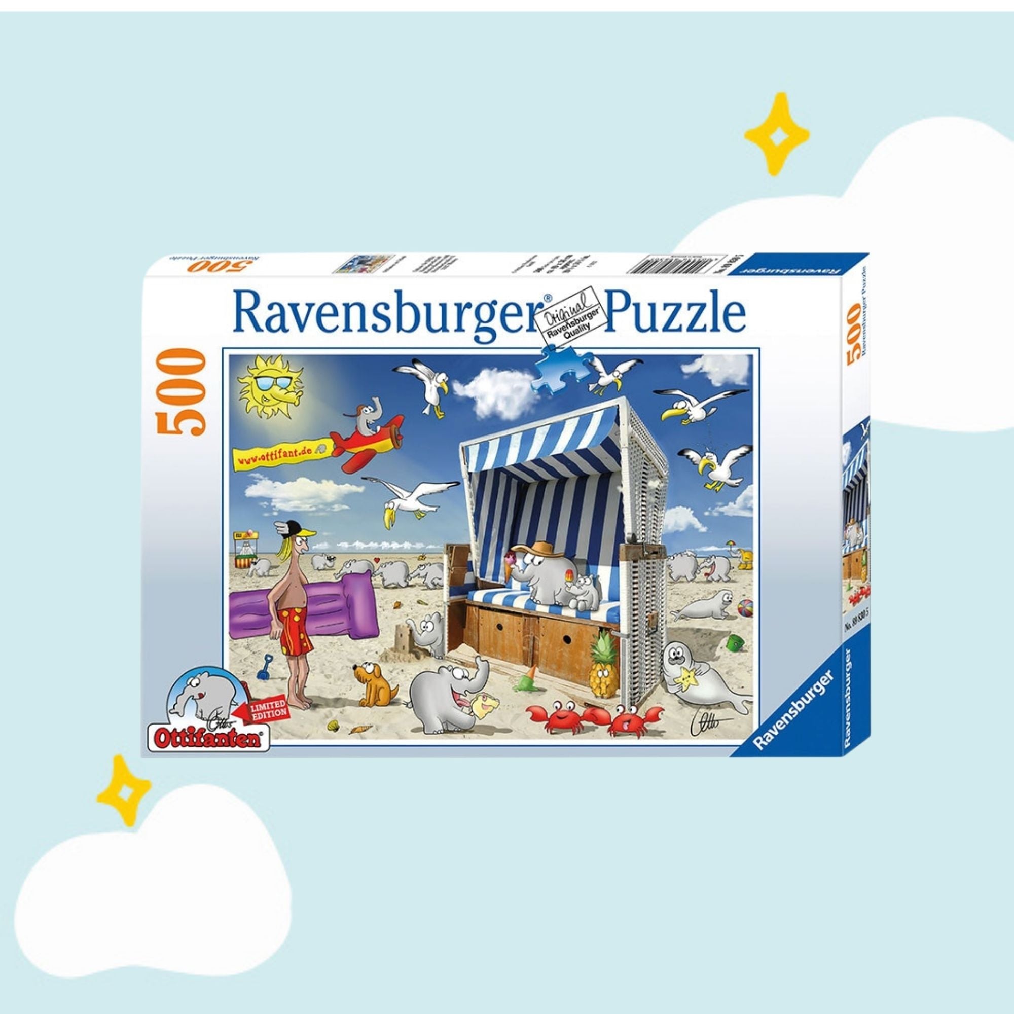 Urlaub Strandkorb Ottifant Puzzle 500 Teile 49x36cm by Ravensburger + Otto Waalkes