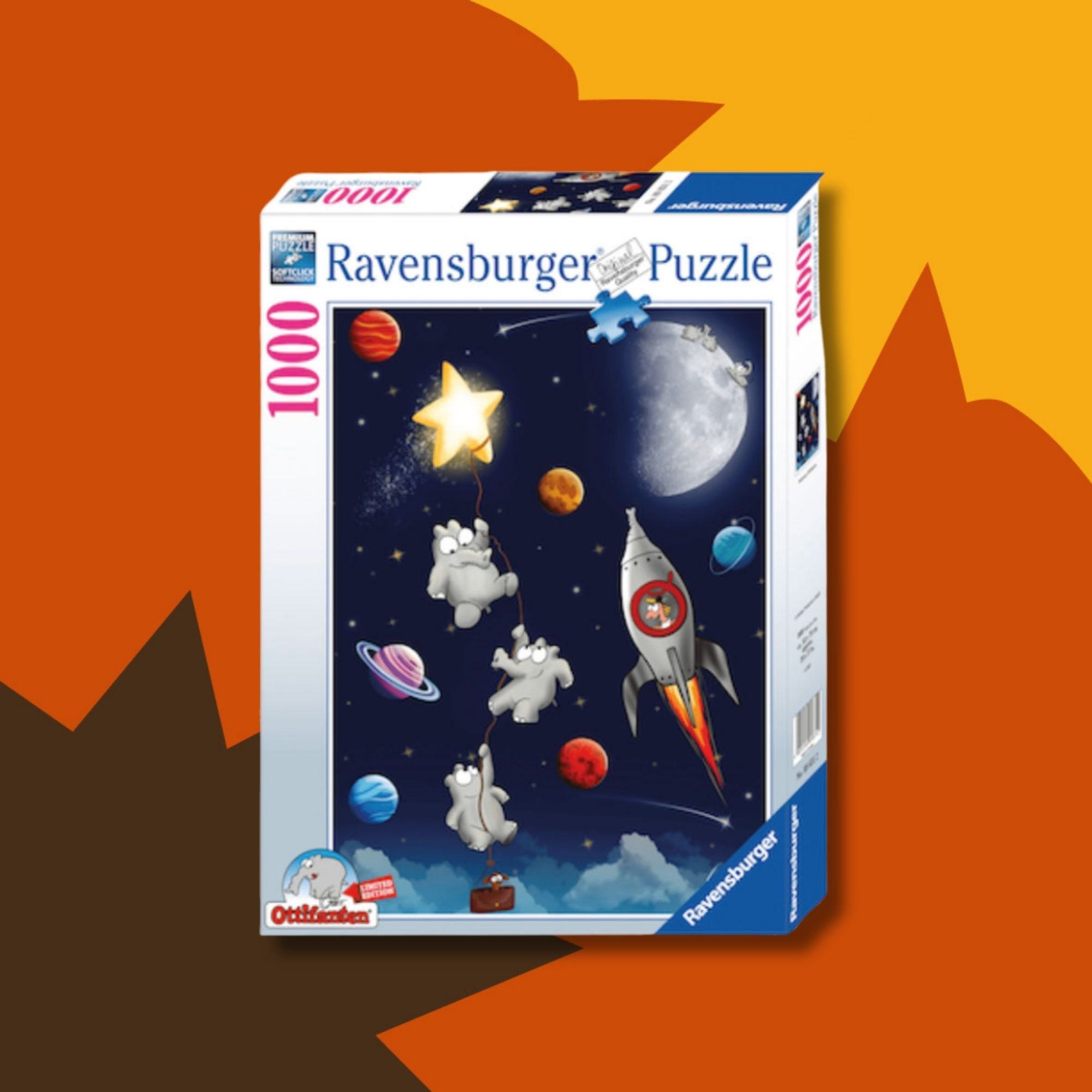 Ravensburger Puzzle Ottifanten Weltall / Space 1000 Teile ca. 50X70cm