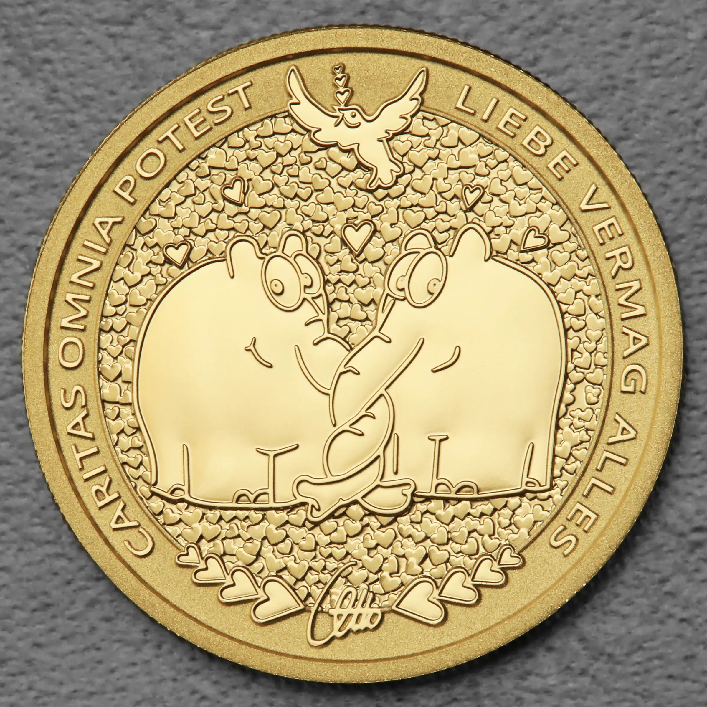 Limitierte 1 OZ Goldmünze 2025 Rüsselfanten + Otto Waalkes Signatur