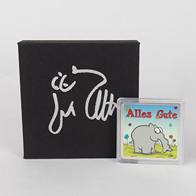 1 OZ Silberbarren "Alles Gute" mit Original Otto Waalkes Signatur