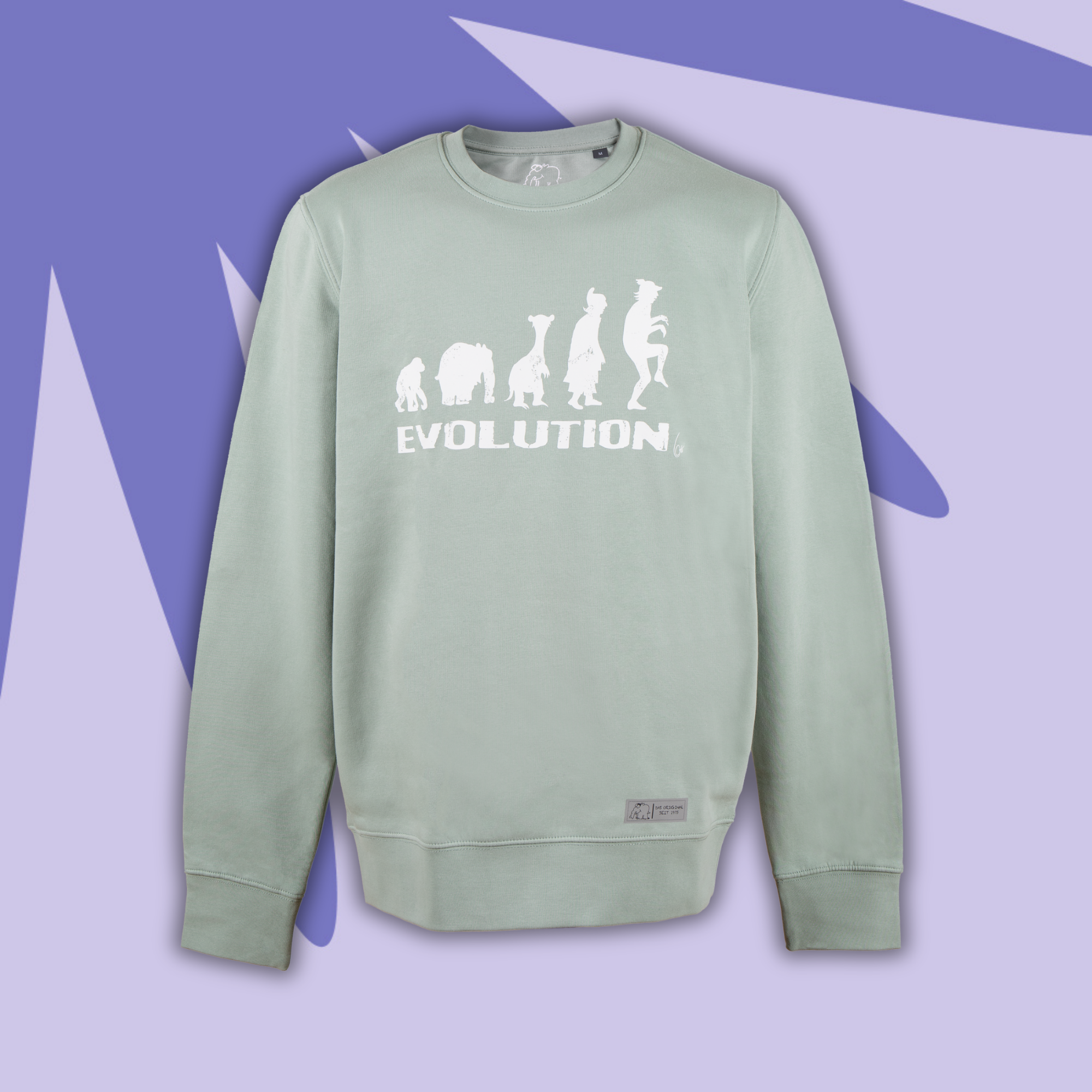 Sweatshirt Evolution in modernem Salbei