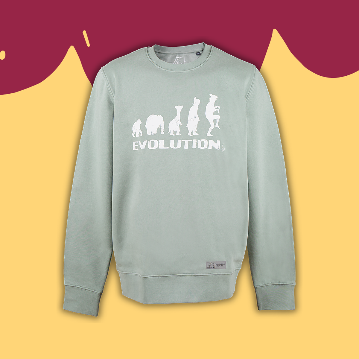 Sweatshirt Evolution in modernem Salbei
