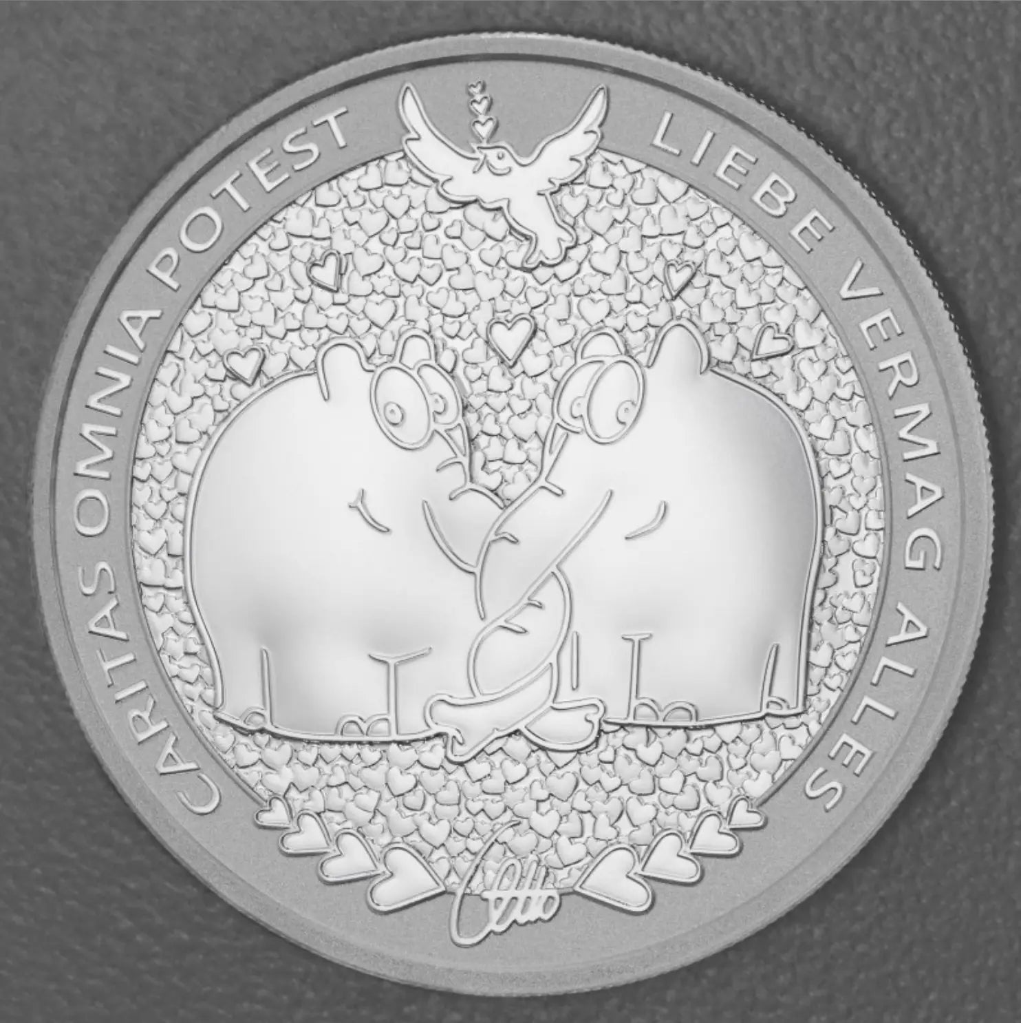 1oz Silbermünze 2024 "Caritas Omnia Potest" | limitiert in Schatulle + Otto Waalkes Signatur