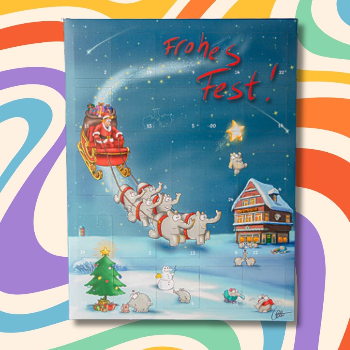 Ottifanten Premium-Adventskalender mit hochwertiger Vollmilchschokolade und Nougat-Happen