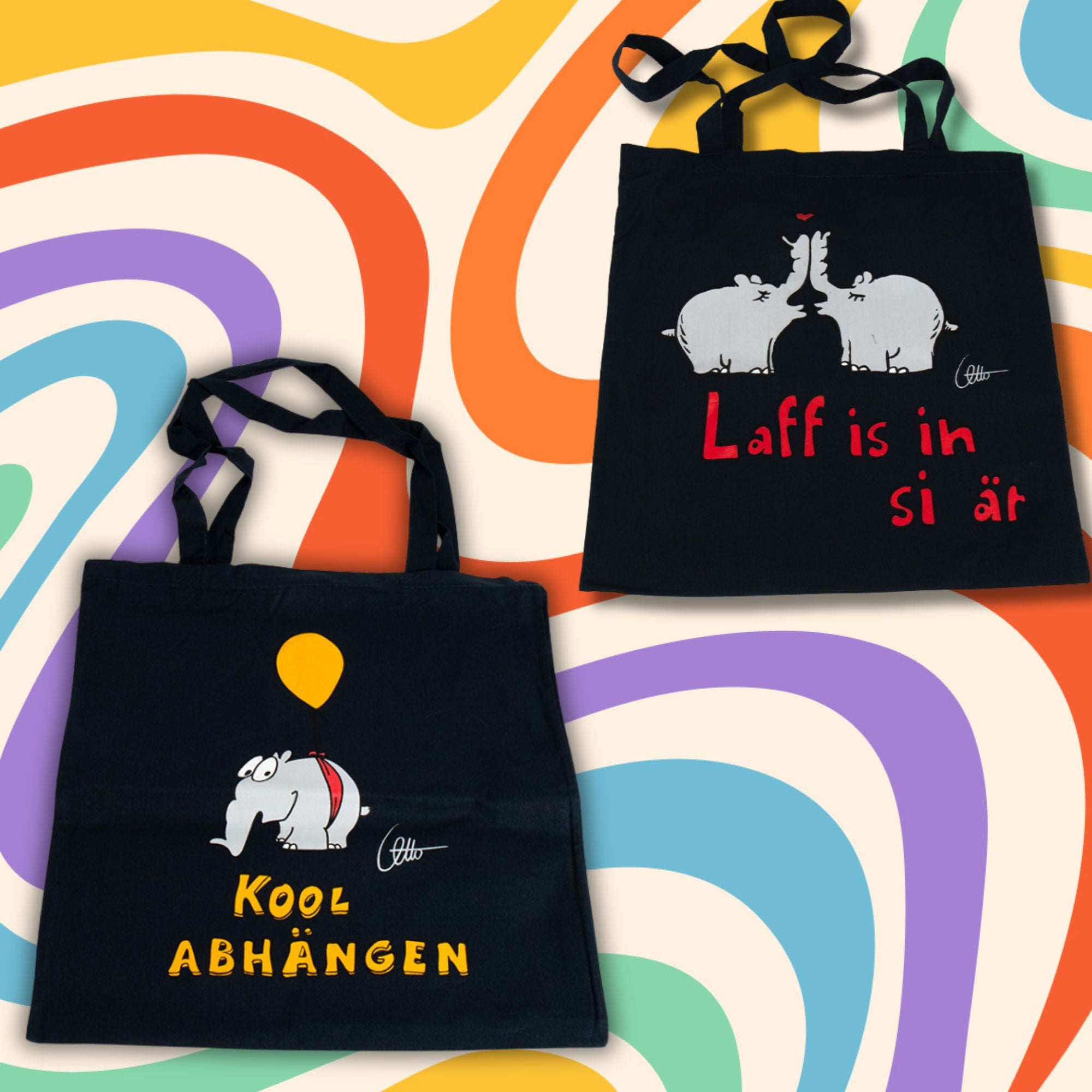 Baumwollbeutel Ottifant zwei Motive Einkaufsbeutel by Otto Waalkes