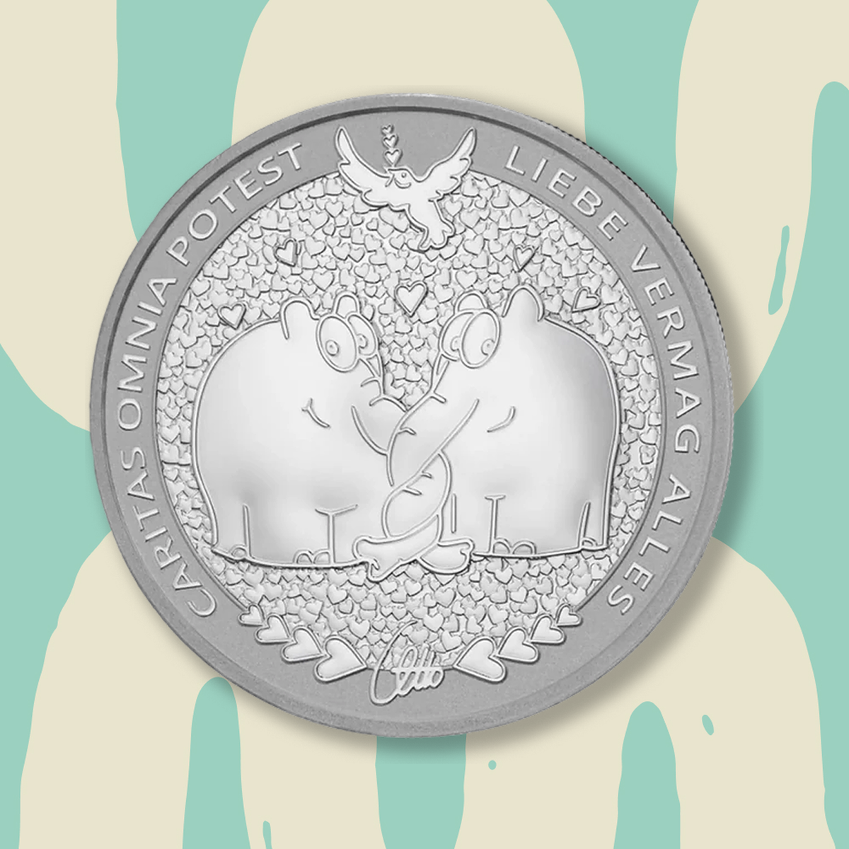 1oz Silbermünze 2024 "Caritas Omnia Potest" | limitiert in Schatulle + Otto Waalkes Signatur