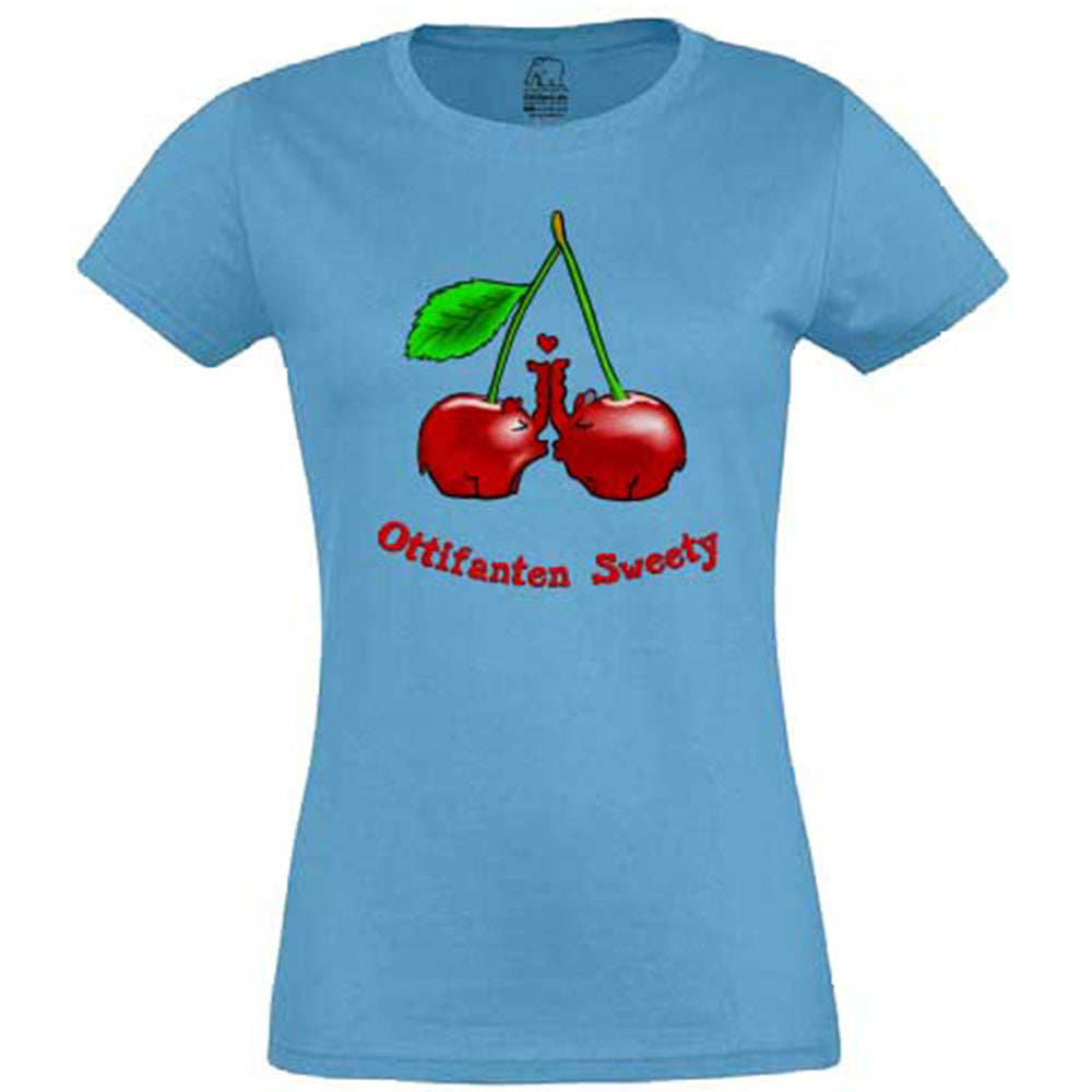 Damen-T-Shirt-Cherry-aqua