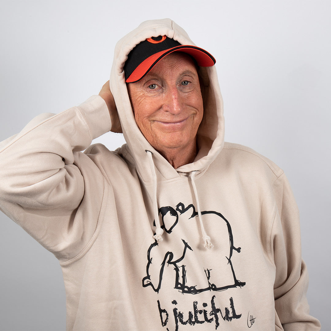 Hoodie Bjutiful Ottifant Kapuzenpullover by Otto Waalkes in beige-khaki-light - Ottifant.de