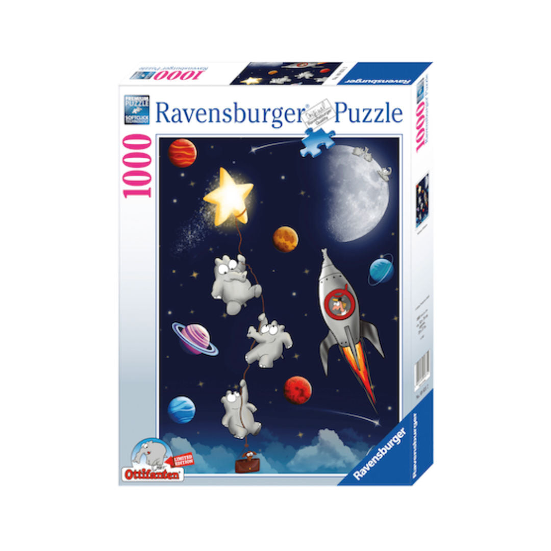 Ravensburger Puzzle Ottifanten Weltall / Space 1000 Teile ca. 50X70cm