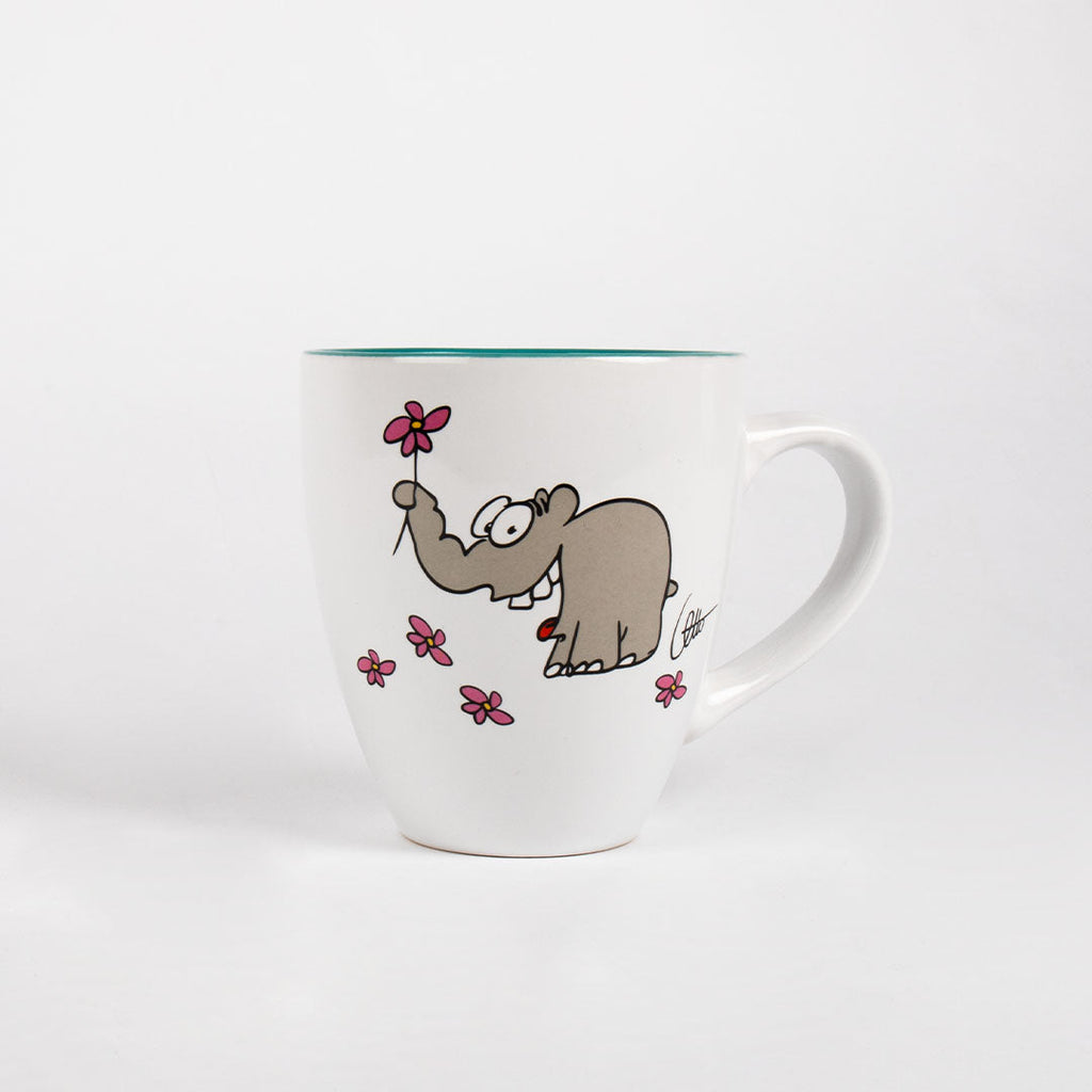 Ottifanten Kaffeebecher by Otto Waalkes 400ml in 3 Motiven: küssend, Hut, Blume - Ottifant.de