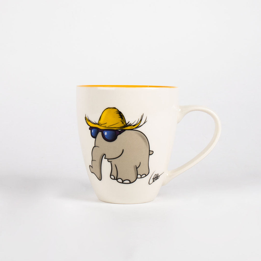 Ottifanten Kaffeebecher by Otto Waalkes 400ml in 3 Motiven: küssend, Hut, Blume - Ottifant.de